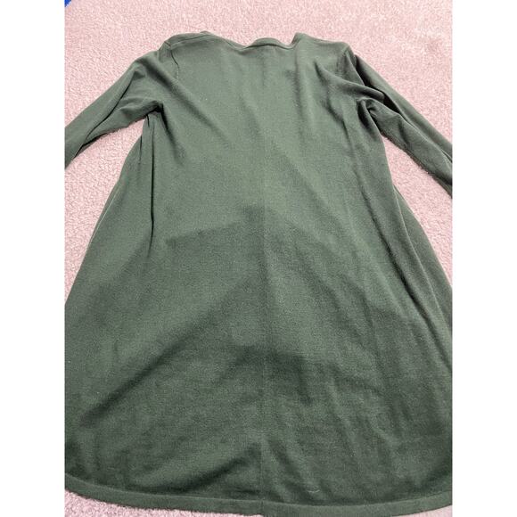 J. Jill Sweater Womens Small Button Front V Neck Wool Blend Long Cardigan Green - Picture 2 of 10